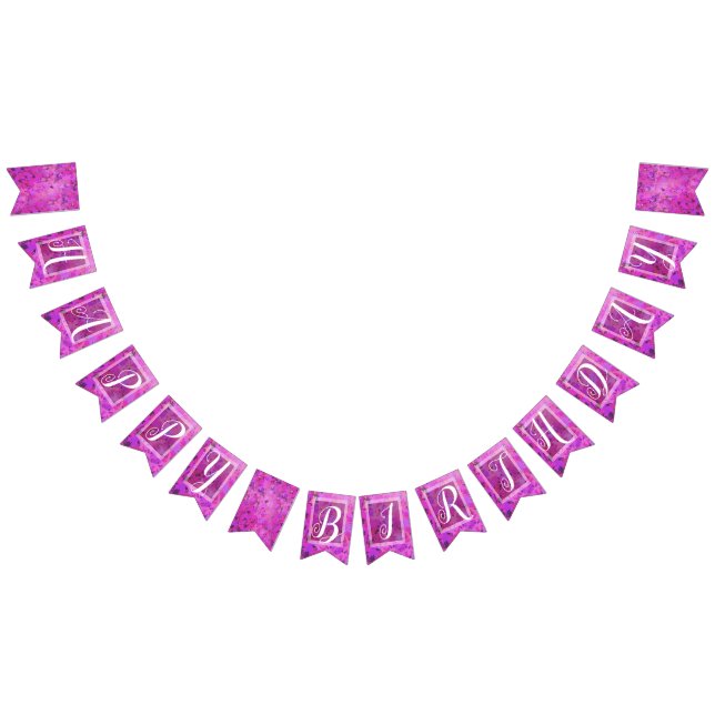 Violet und Rosa Fairy Geburtstag Wimpelkette (Alle)