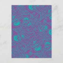 Violet und türkisfarbene Perser-Star-Mandala-Muste Postkarte