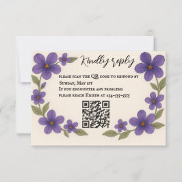Violet Veil QR Code RSVP Karte