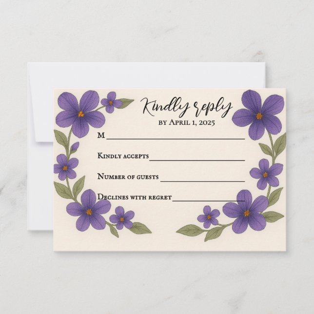 Violet Veil RSVP-Karte RSVP Karte (Vorderseite)