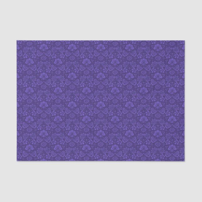 Violet Vintag Damask Seidenpapier (Vorderseite)