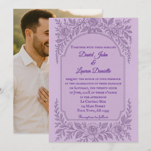 Violet Vows Foto Hochzeit Einladung