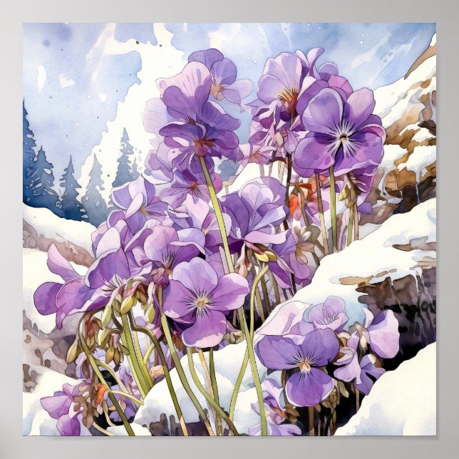 Violet Wall Art, Blumenplatz Poster (Vorne)