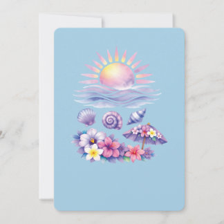 violet watercolor creative beach einladung