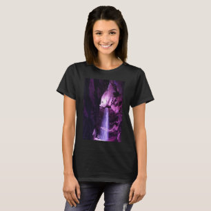 Violet Waterfall Frauen schwarzer T - Shirt