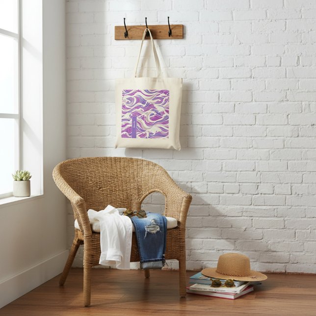 Violet Wave Pattern Tragetasche (Von Creator hochgeladen)