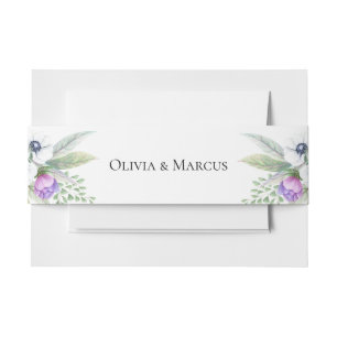 Violet Wedding Anemone Blume Einladungsbanderole
