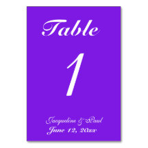 Violet Wedding Tischnummer