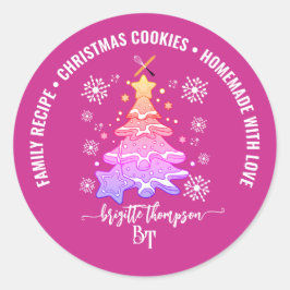 Violet Weihnachtsbaum Cookie Backen Crew Schneeflo Runder Aufkleber