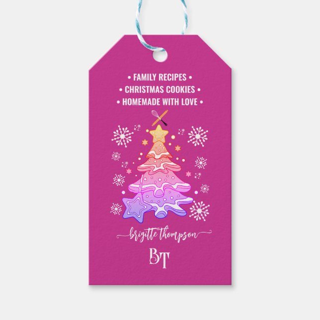 Violet Weihnachtskeks Snowflake Promo QR Code Geschenkanhänger (Vorderseite)