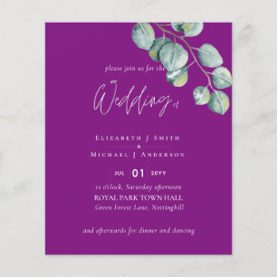 VIOLET White EUCALYPTUS Hochzeit mit geringem Budg Flyer