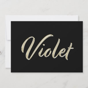 Violet white gold Handwriting Karte