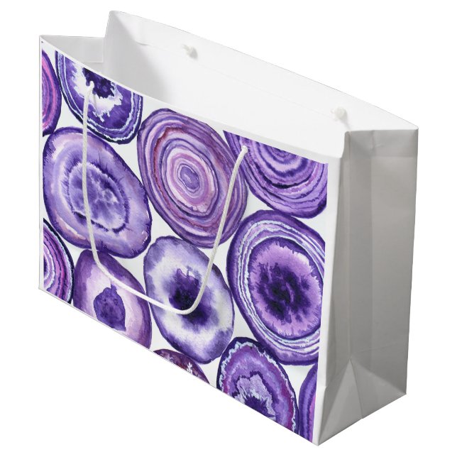 Violetagotmuster Große Geschenktüte (Vorderseite Schrägansicht)