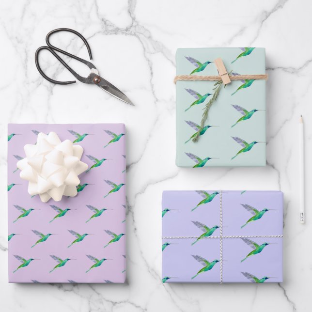 Violetear Hummingbird Pattern Geschenkpapier Set (Vorderseite)
