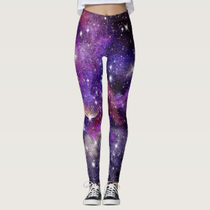Violetgalaxie Milchstraße mit Planet Leggings