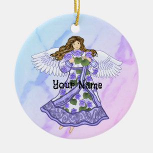 Violets Angel Keramik Ornament