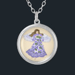 Violets Angel Versilberte Kette<br><div class="desc">Violets Engel Halskette, T - Shirt und Engel Geschenke von ArtMuvz Illustration. Wunderschöner Gold Engel T - Shirt , Christlicher Engel Geburtstag und Weihnachtsgeschenke, Tote Tasche, Tasse, Hut. Engel-Geschenke sind eine nachdenkliche und sinnvolle Art, jemandem zu zeigen, den man pflegt. Engel-Geschenke können religiös oder weltlich sein und für jedes Budget...</div>