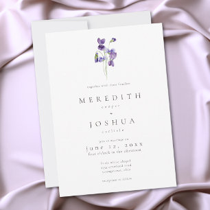 Violets Aquarell Minimalistische Elegante Hochzeit Einladung