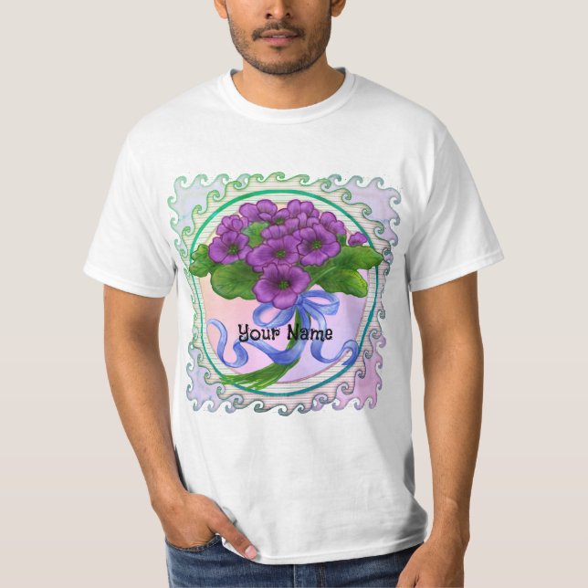 Violets Blume Bouquet T-Shirt (Vorderseite)