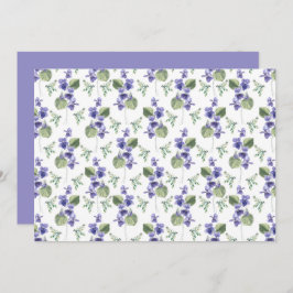 Violets Floral Botanical Note Card Mitteilungskarte