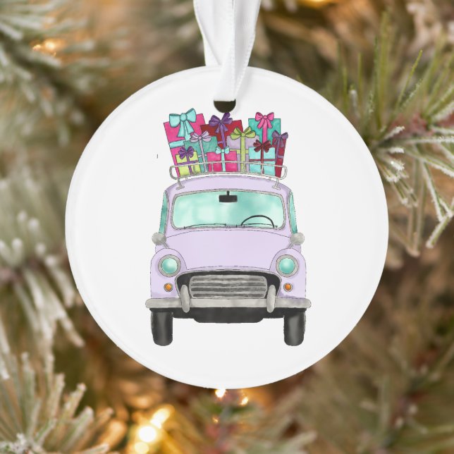 Violetskarren mit Weihnachtsgeschenken Ornament (Baum)