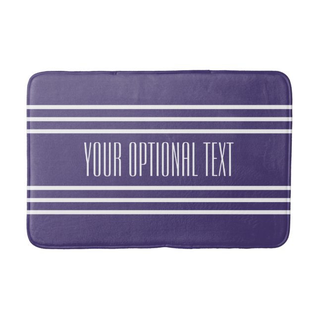 Violetstreifen Benutzerdefinierte Textbadematten Badematte (Vorderseite)