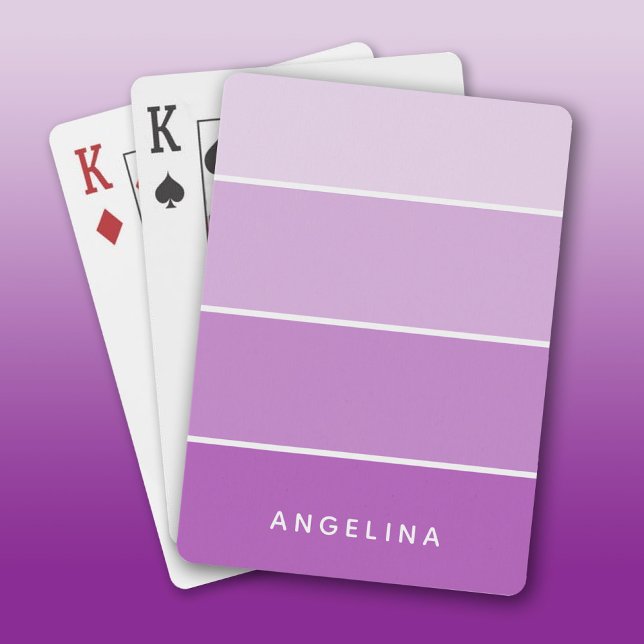 Violett Anstrich Streifen mit weißem Individuelle  Spielkarten (Custom Playing Cards)