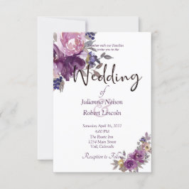 Violett Aquarell Hochzeitsfeier Einladung