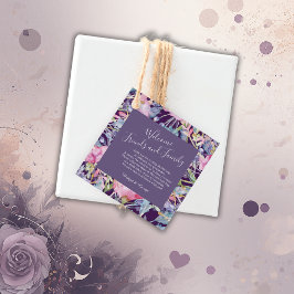 Violett Aquarell Wildblume Grünpflanzen Geschenkanhänger