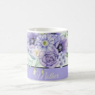 Violett Aquarellblütenblüte individuell anpassbar Kaffeetasse