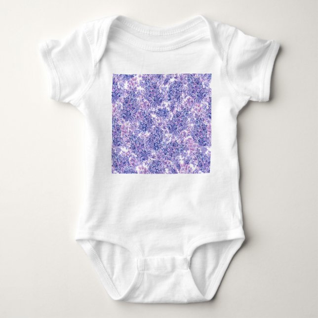 Violett Aquarelllila-Blume Baby Strampler (Vorderseite)