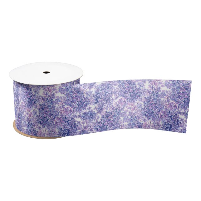 Violett Aquarelllila-Blume Satinband (Spule)