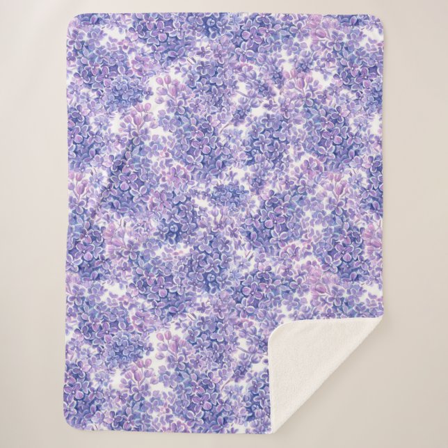 Violett Aquarelllila-Blume Sherpadecke (Vorderseite)