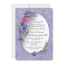 Violett-blaue Aquarellfarben-Rose & Tulpen mit Gol