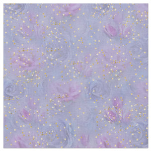 Violett-blaue Rose & Tulips mit Gold Confetti Stoff