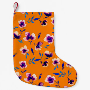 Violett-Blume aus Mohnblütenpoppe und Wasserfarbe Kleiner Weihnachtsstrumpf