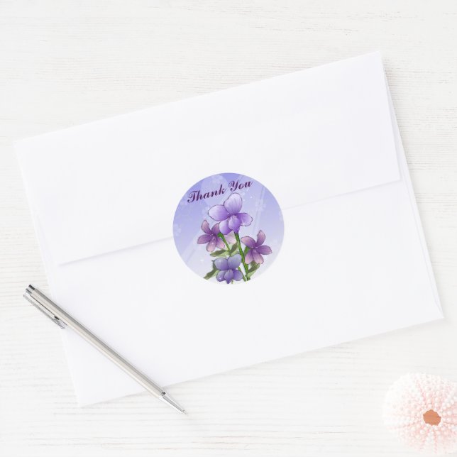 Violett-Blume danke Ihnen Aufkleber (Umschlag)