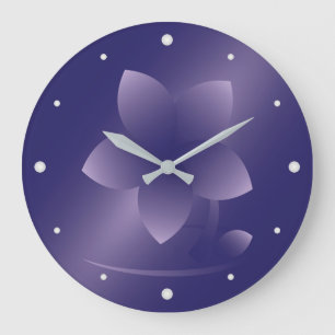 Violett-Blume Große Wanduhr