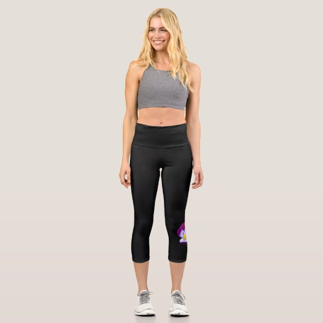 Violett-Blume lecapcnm Capri Leggings (Vorderseite)