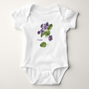 Violett Blume lila Aquarellfarbe T - Shirt