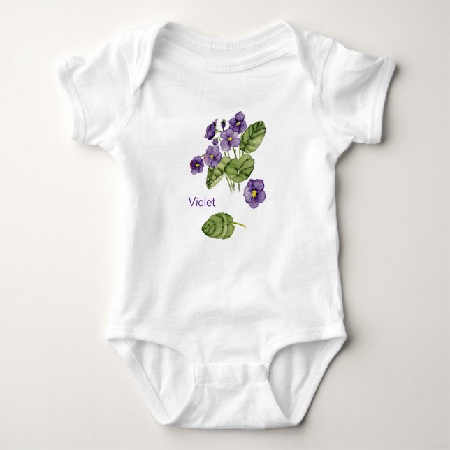 Violett Blume lila Aquarellfarbe T - Shirt (Vorderseite)