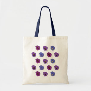 Violett-Blume Muster Tote Beutel Tragetasche