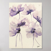 Violett Blume Premium 12x18 Leinwand Gloss Poster