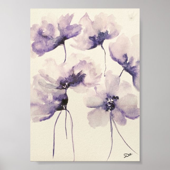 Violett Blume Premium 12x18 Leinwand Gloss Poster (Vorne)