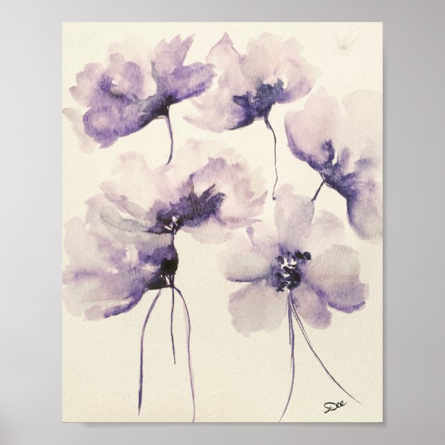 Violett Blume Premium 8x10 Leinwand Gloss Poster (Vorne)