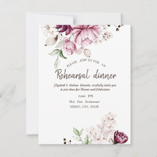 Violett Blume Probe Abendessen Einladung