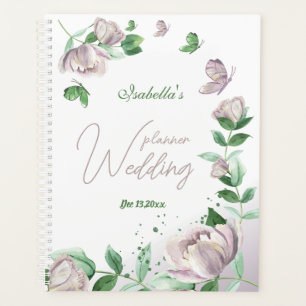 Violett Blumen & Schmetterlinge Grüne Hochzeit Planer