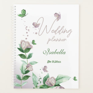 Violett Blumen & Schmetterlinge Grüne Hochzeit Planer