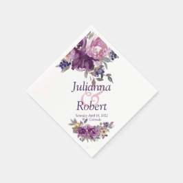 Violett Blumenservietten Serviette