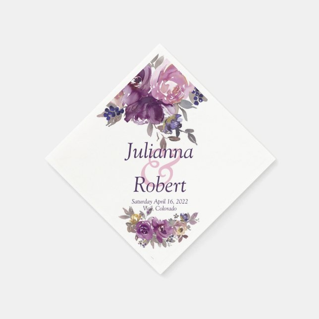 Violett Blumenservietten Serviette (Ecke)
